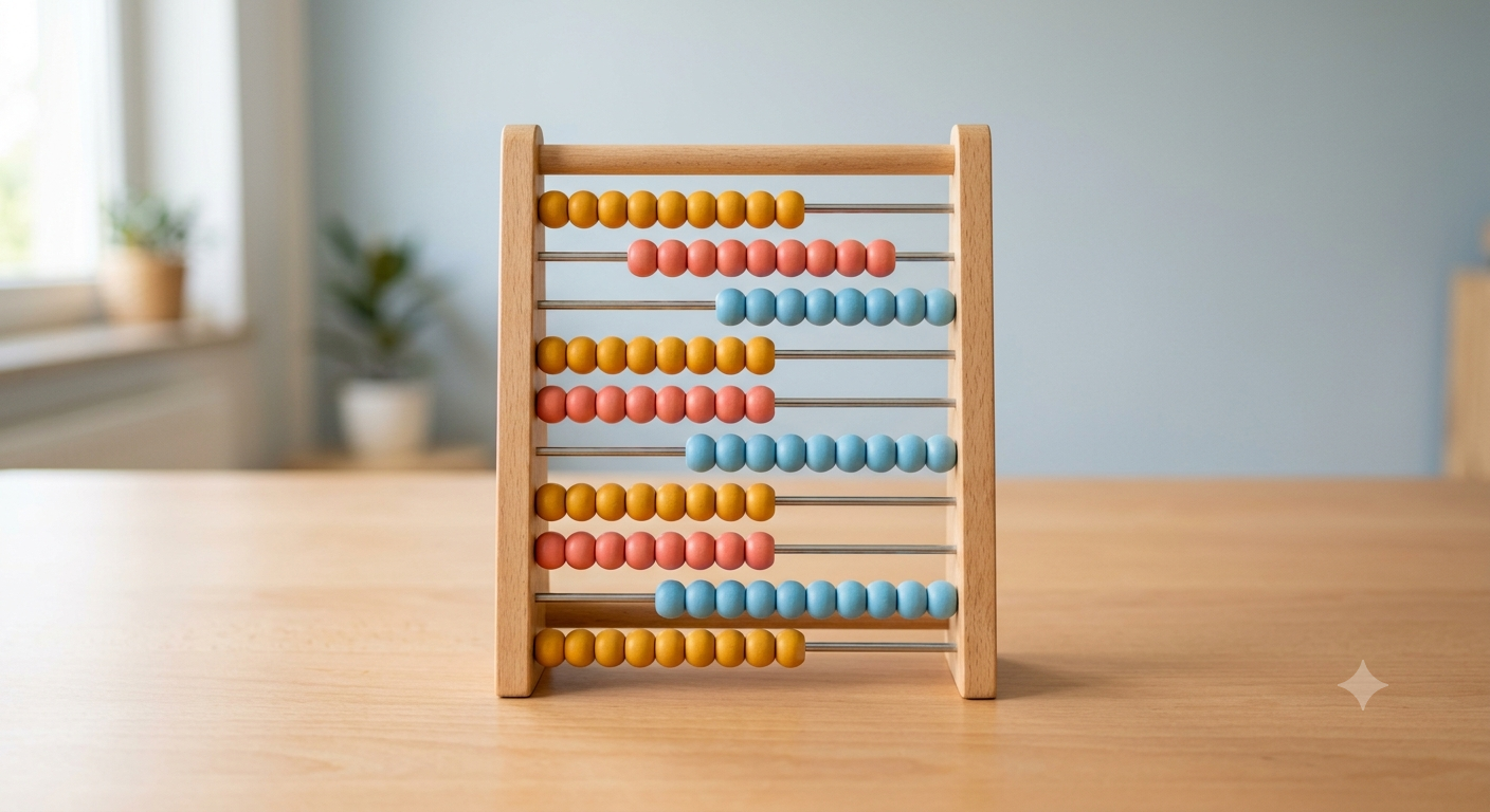 Counting abacus motif, Kiddo Kingdom 5 plus year olds