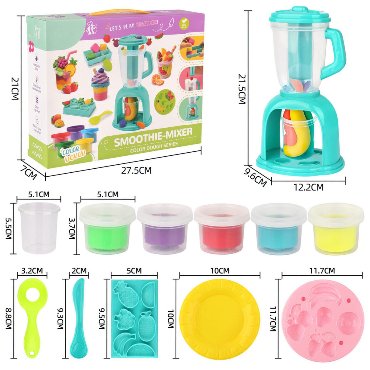 Smoothie mixer — play dough blender, cups and moulds