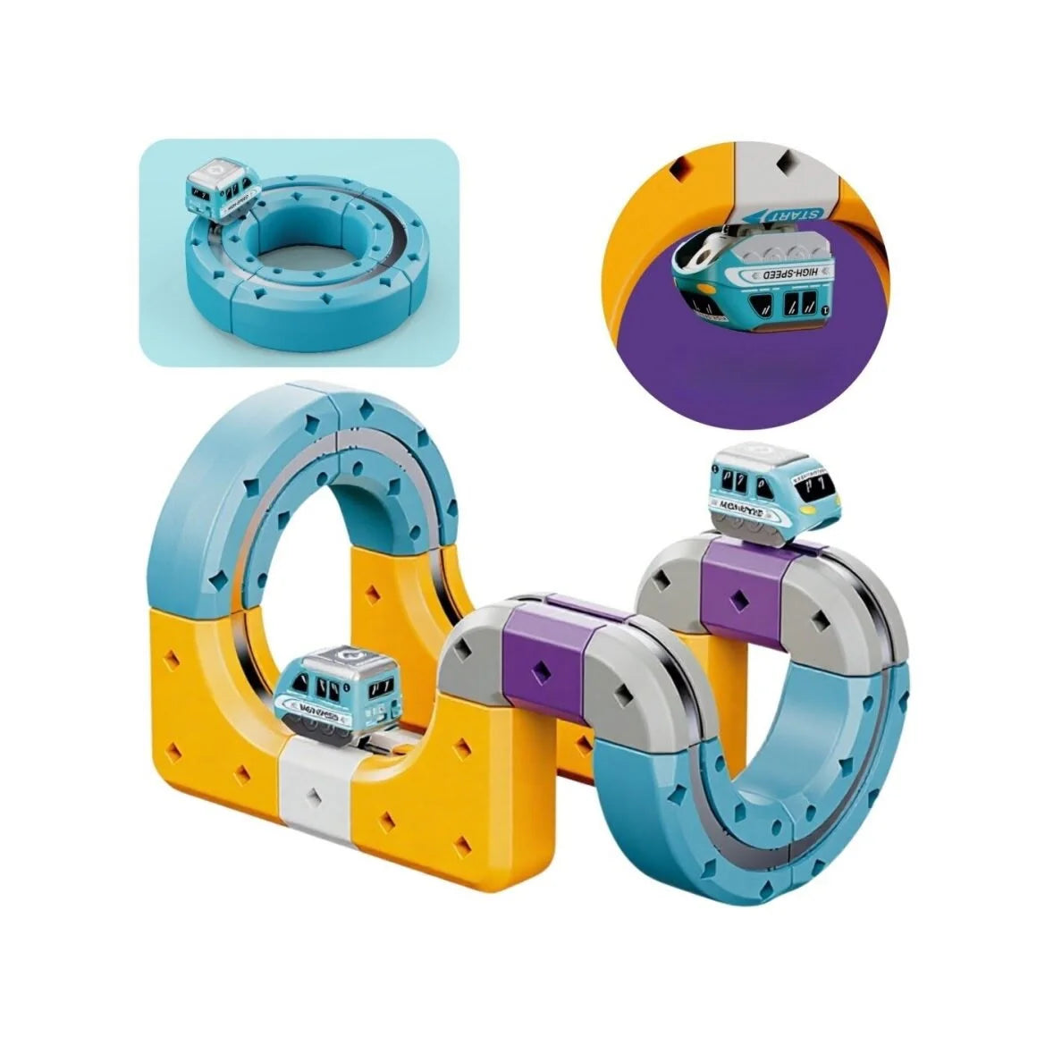Magnetic track — build the loop, the car drives it