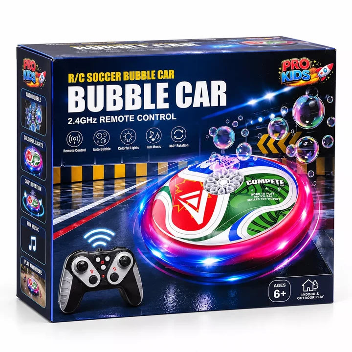 Bubble car — hovers, spins and blows bubbles