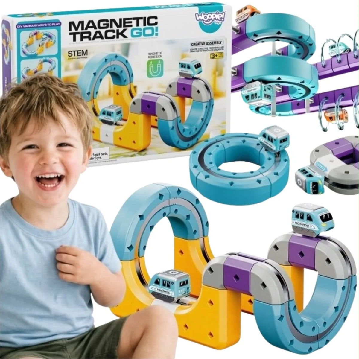 Magnetic track — build the loop, the car drives it