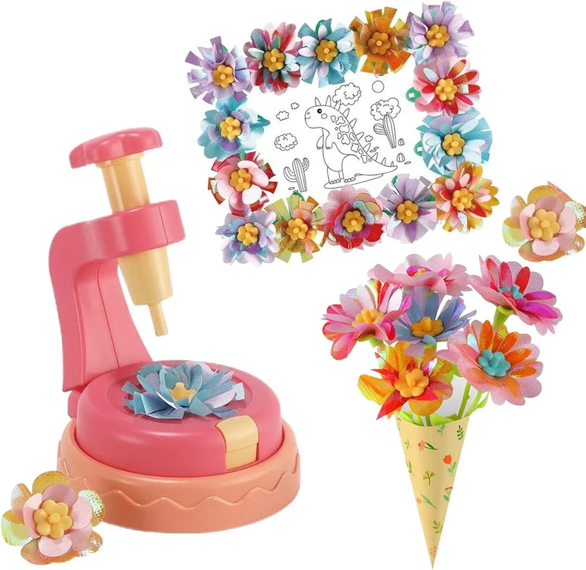 Flower making kit — press machine, petals, stems and wrapping paper