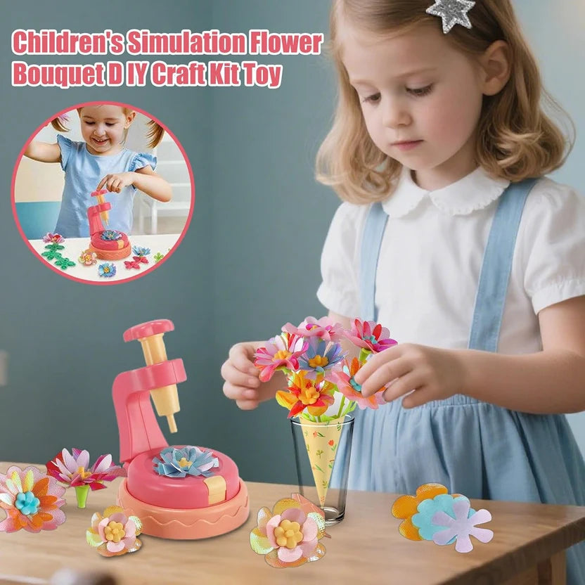 Flower making kit — press machine, petals, stems and wrapping paper