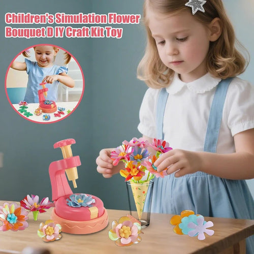Flower making kit — press machine, petals, stems and wrapping paper