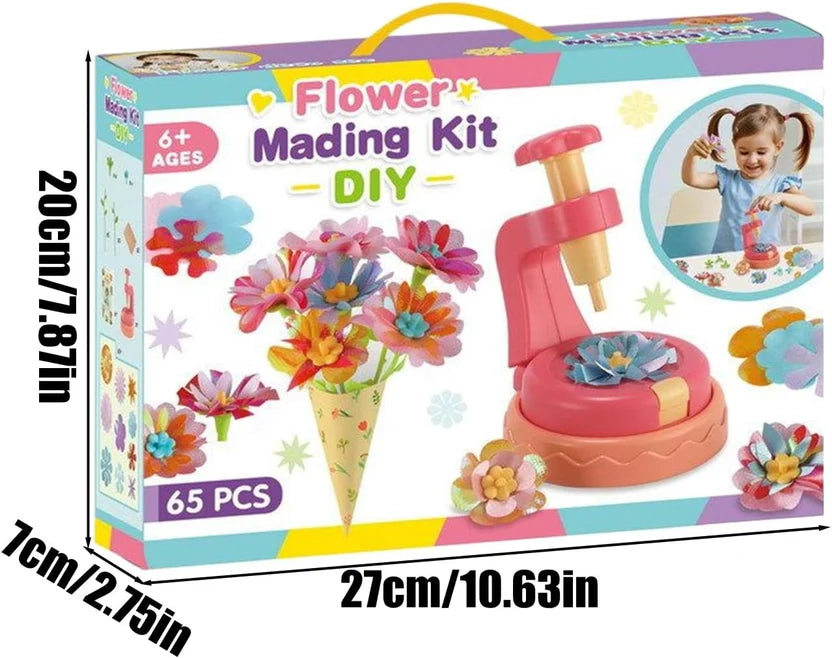 Flower making kit — press machine, petals, stems and wrapping paper