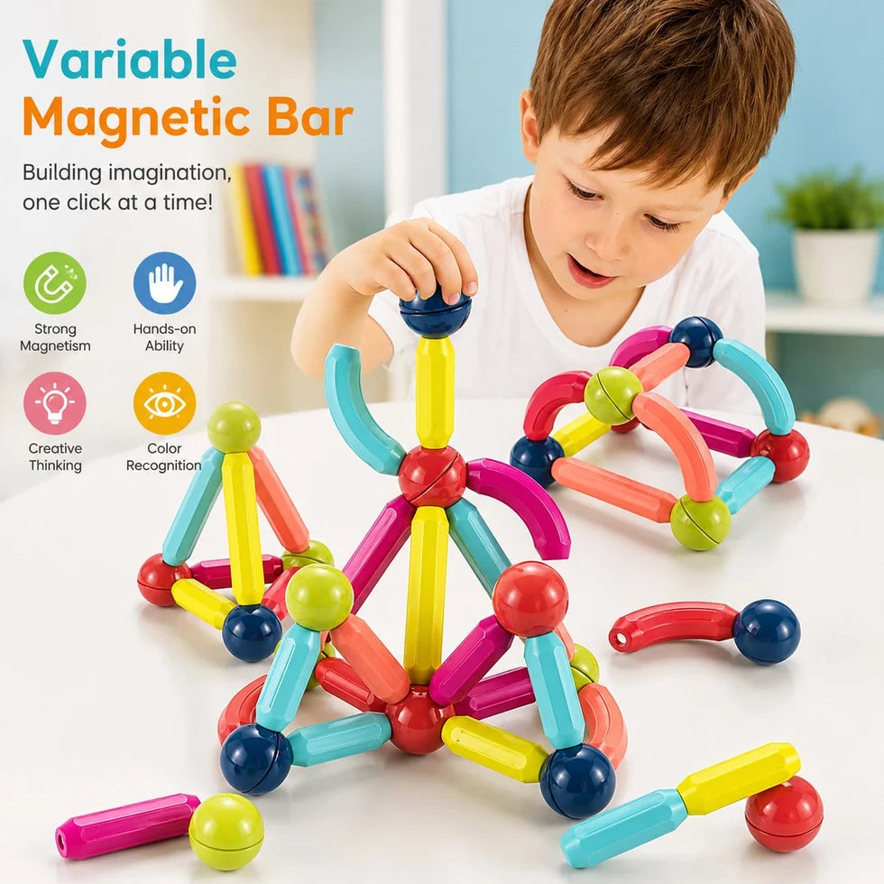 Magnetic sticks — 64 chunky pieces