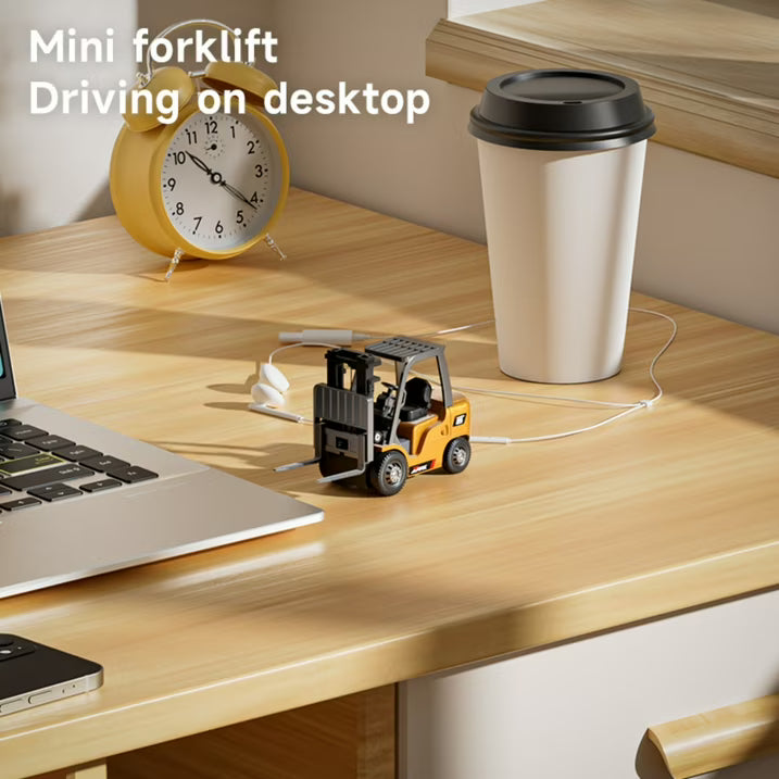 RC forklift — metal forks, swappable crane arm