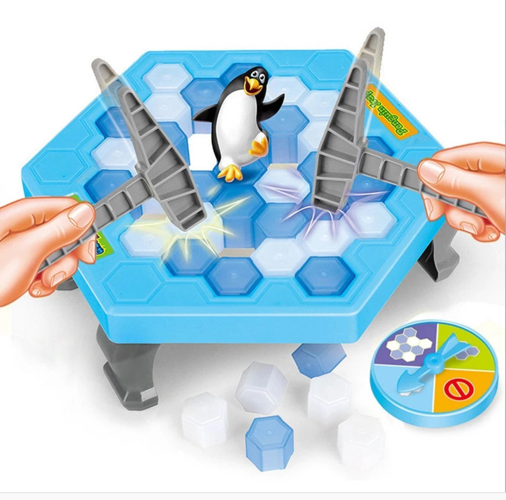 Penguin game — tap out the ice, don't drop him